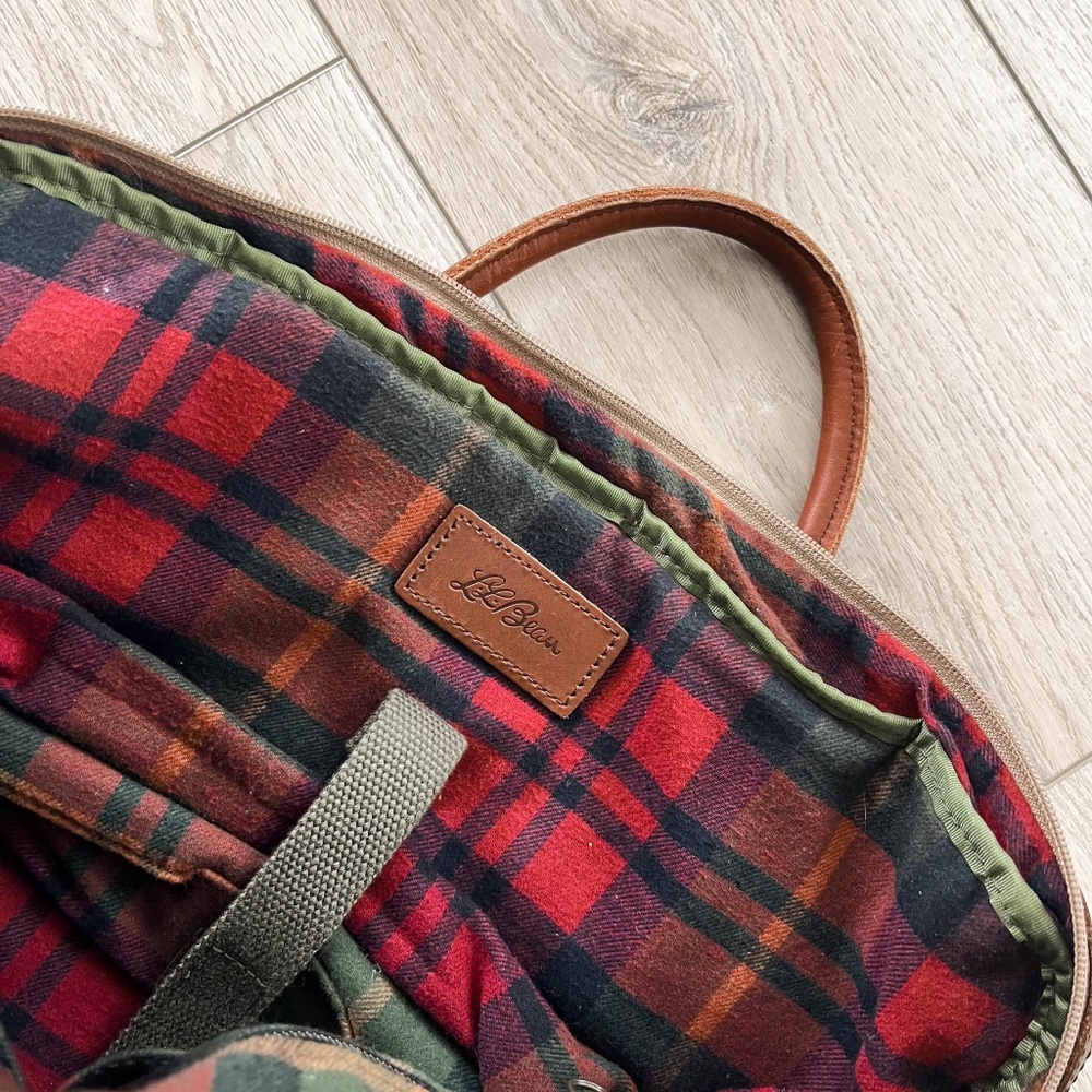 Rare Vintage L.L. Bean Naturally Aged And Distressed Blanket Tech Bag Briefcase - Picture 6 of 9